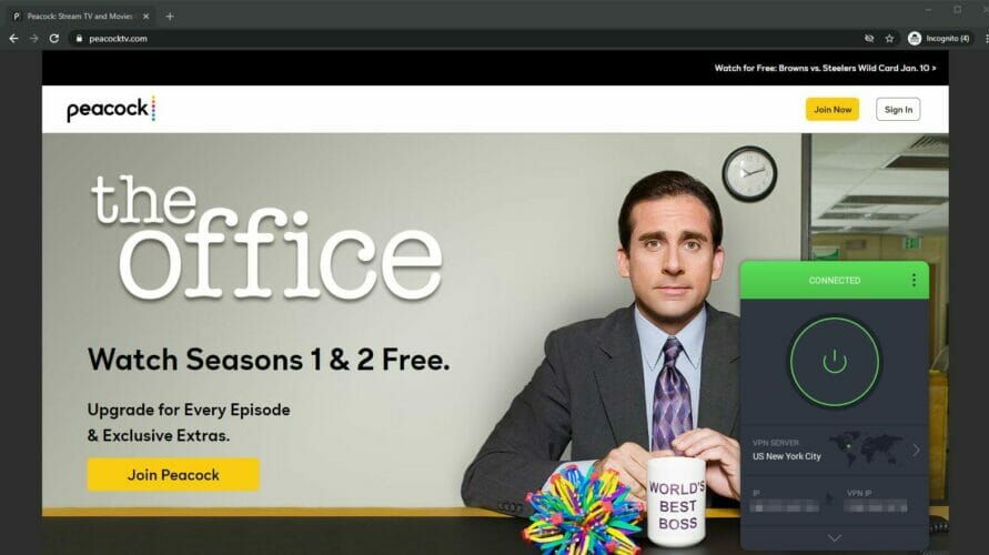 watch The Office on Peacock with PIA VPN