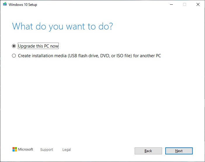 windows 10 media creation tool not give option for windows 10 pro