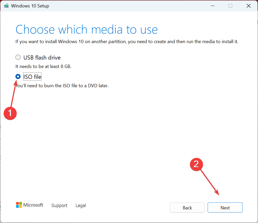 Windows 7 を修正するための iso ファイルが Windows 10 に更新されない