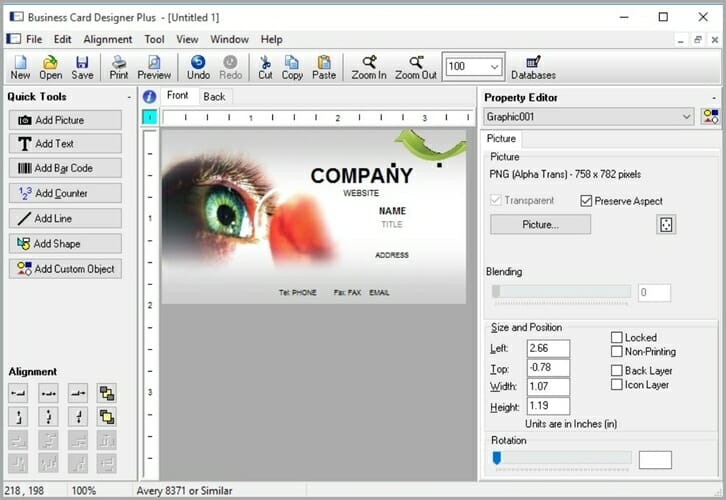 free graphic design software for business cards
