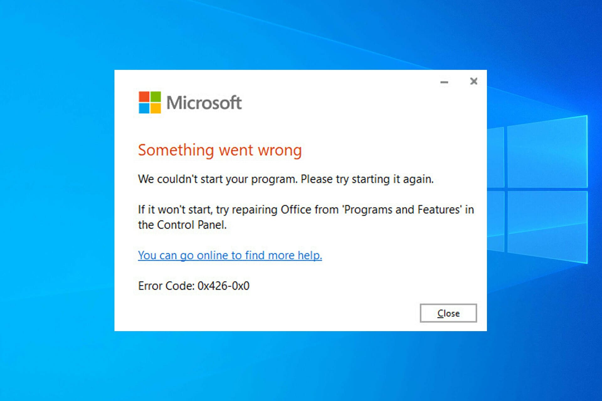 Microsoft Office error code 0x426-0x0