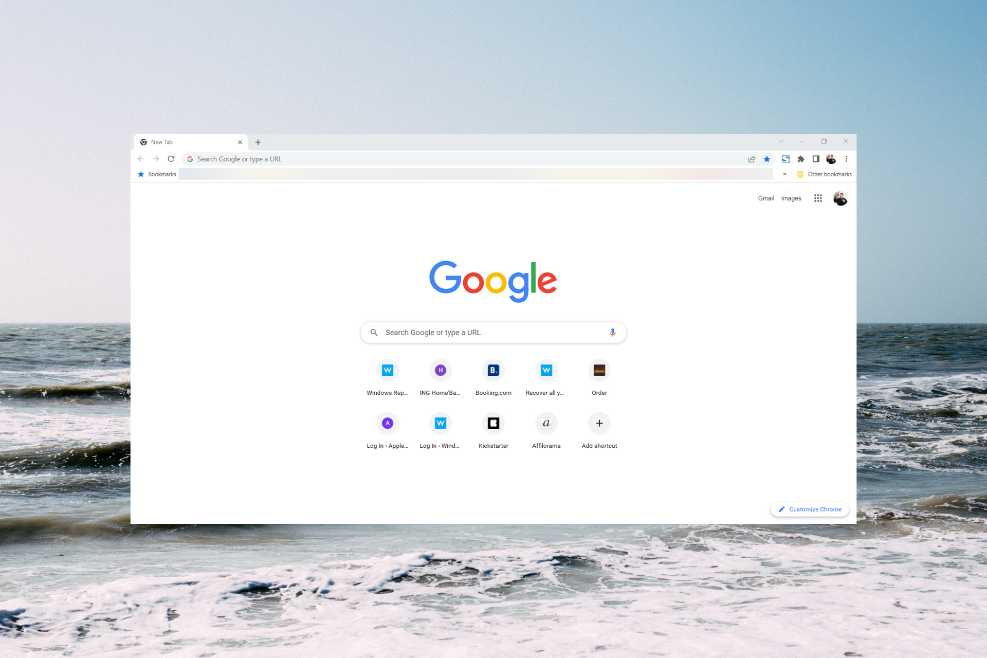 Fix toolbar not showing in Google Chrome