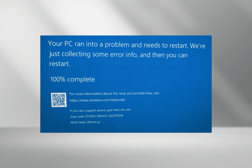 fix ddkmd.sys blue screen error