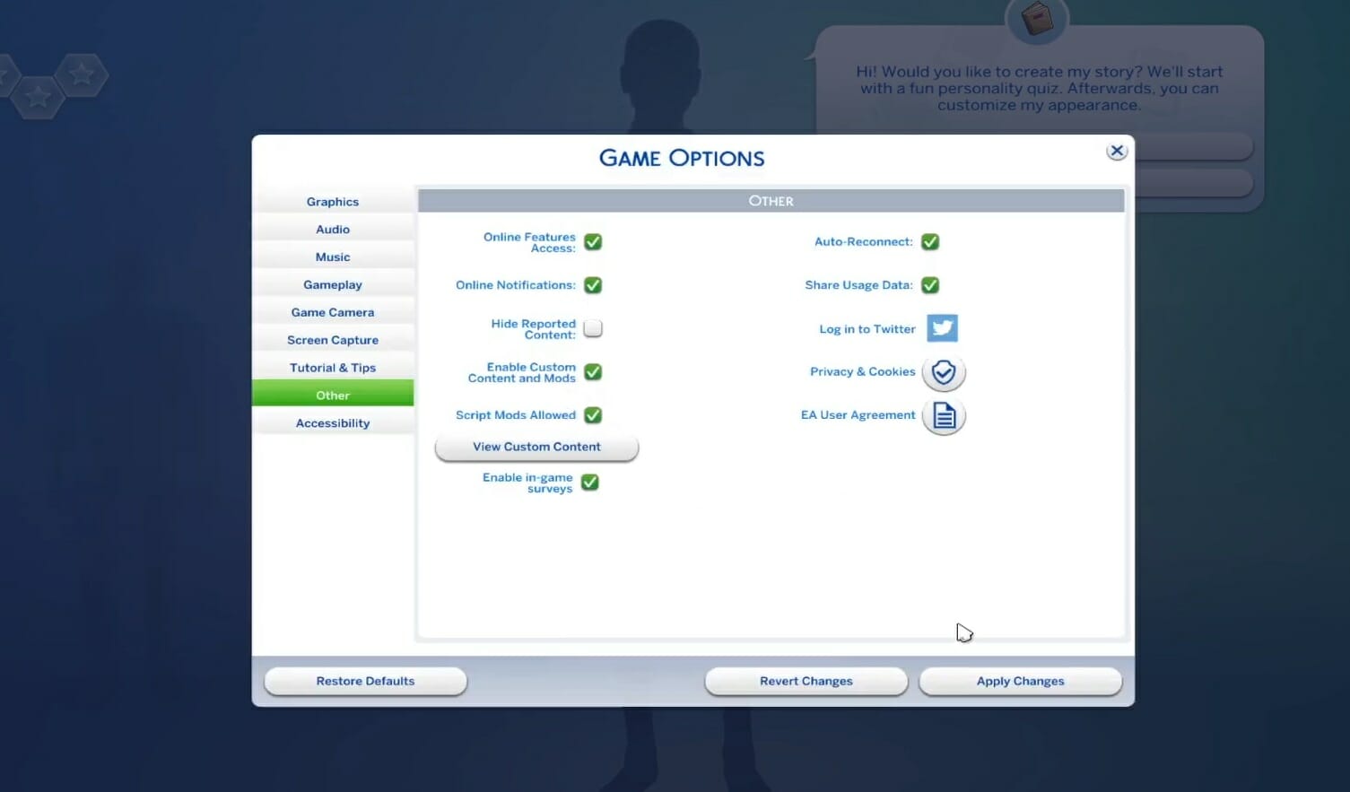 Enable Custom Content and Mods setting mods not working sims 4