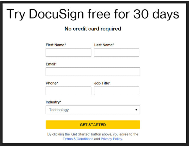DocuSign to create signature for pdf files