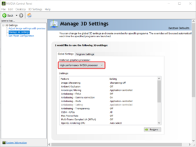 Manage 3d settings nvidia