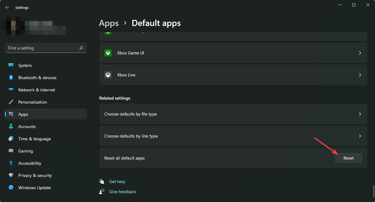 resetting default app settings windows 11