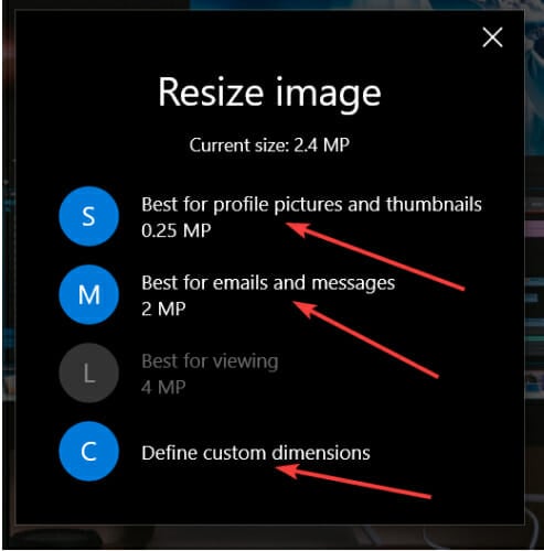 how to resize an image on windows 10