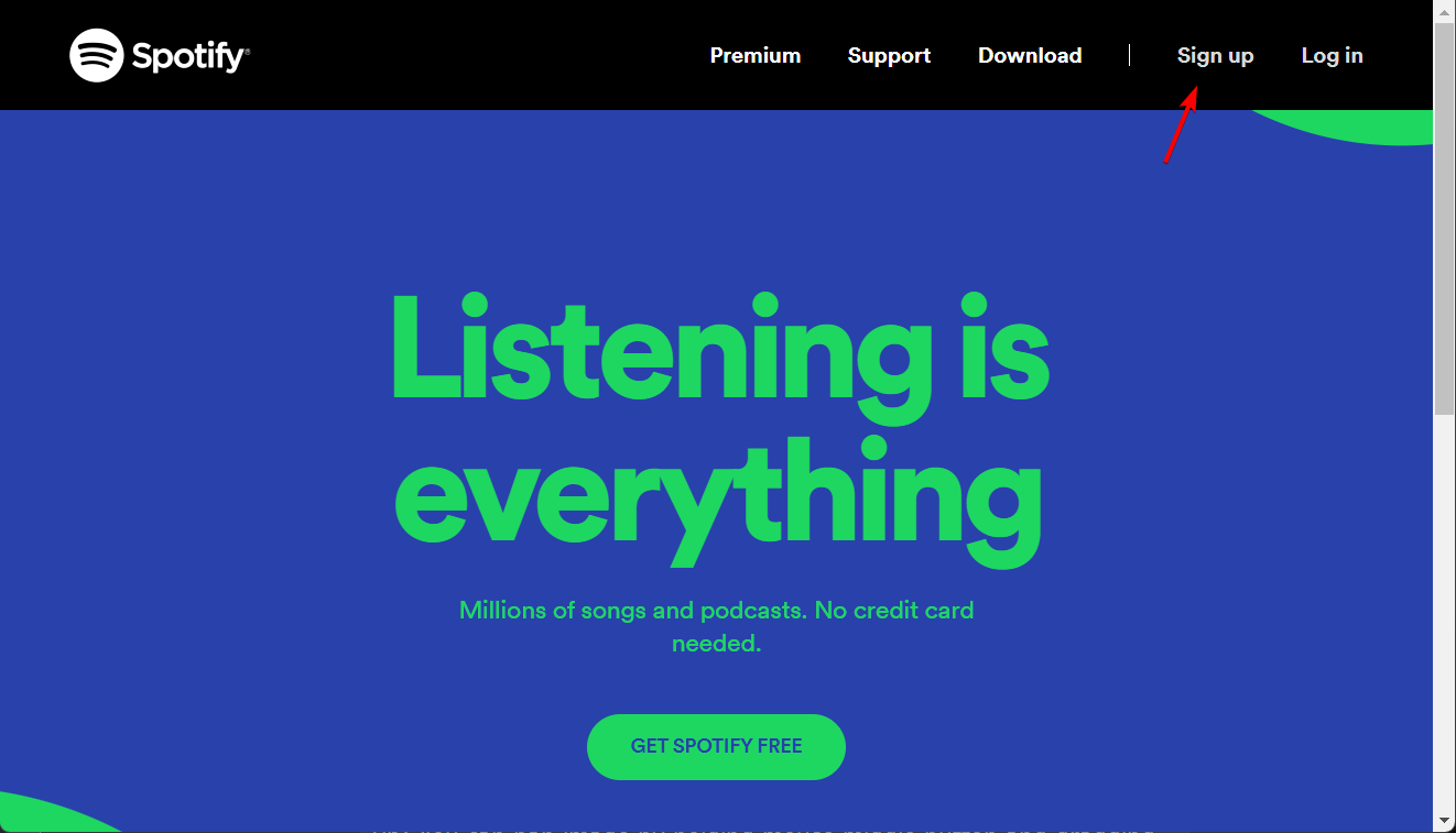 sign-up-spotify use spotify in browser