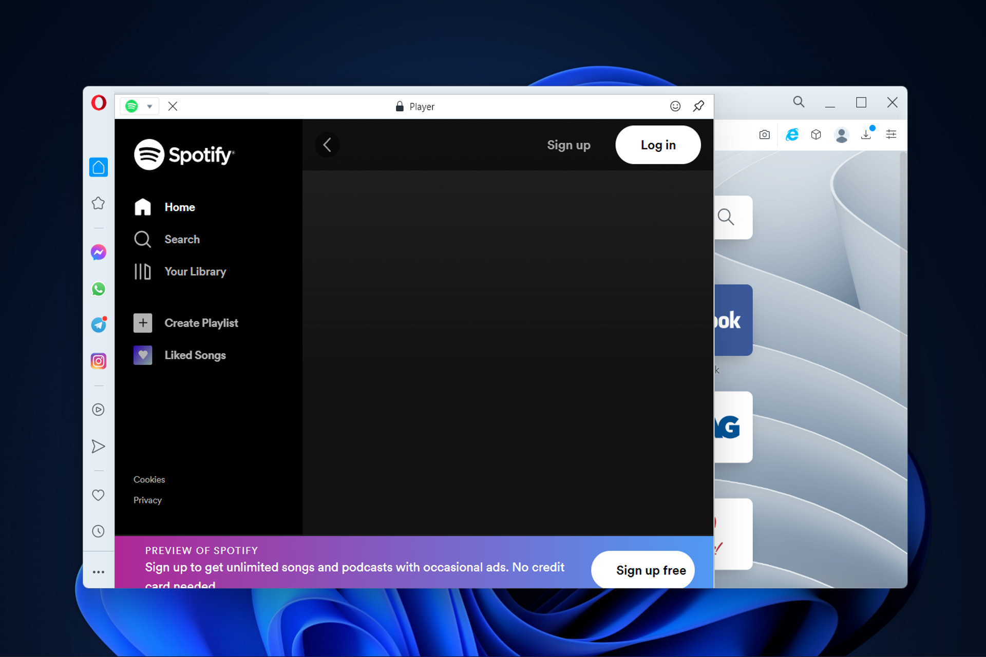 spotify-opera use spotify in browser