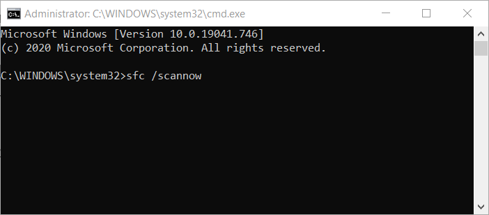The System File Checker command rsaenh.dll error