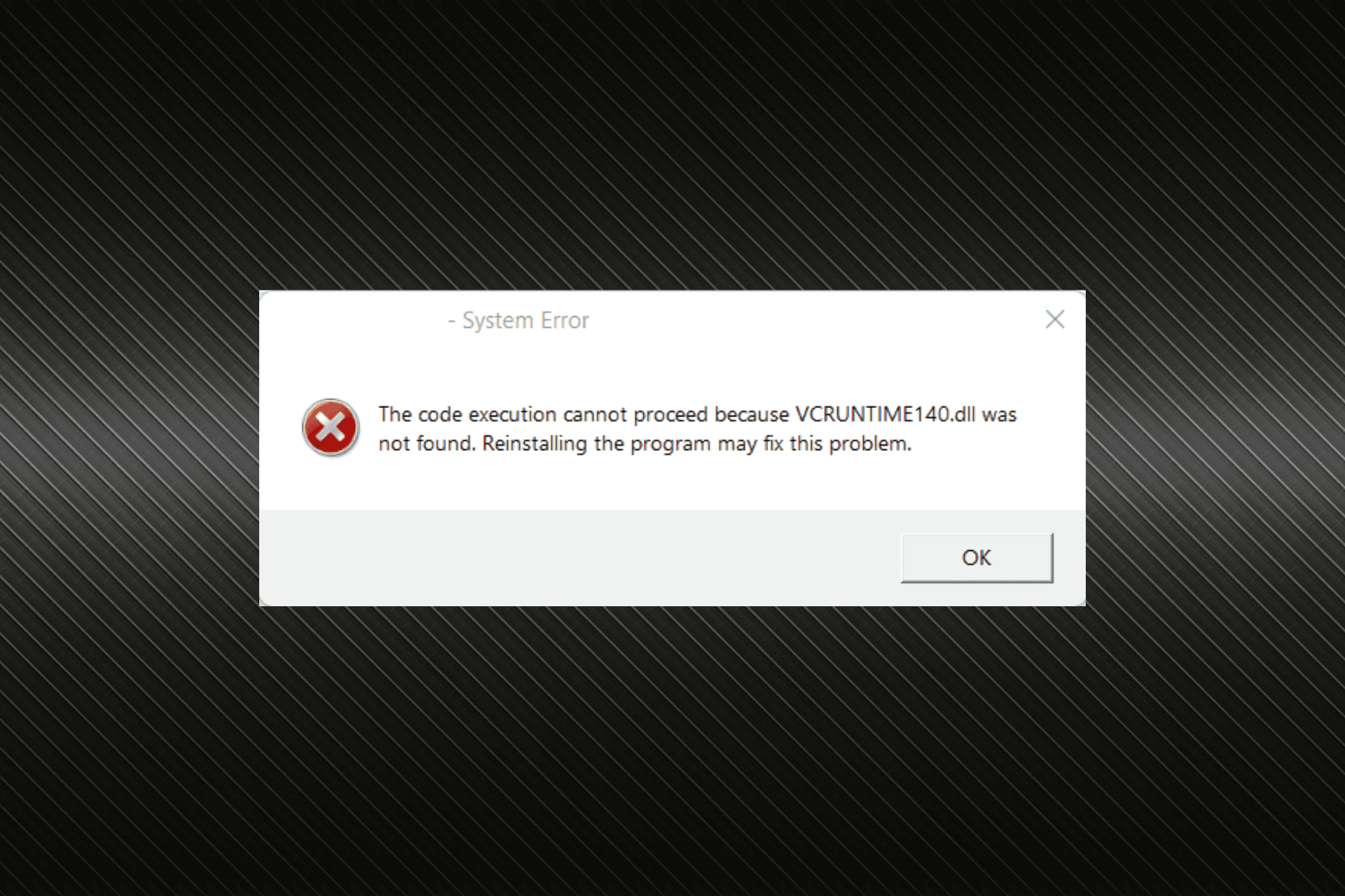 fix vcruntime140.dll not found error in Windows