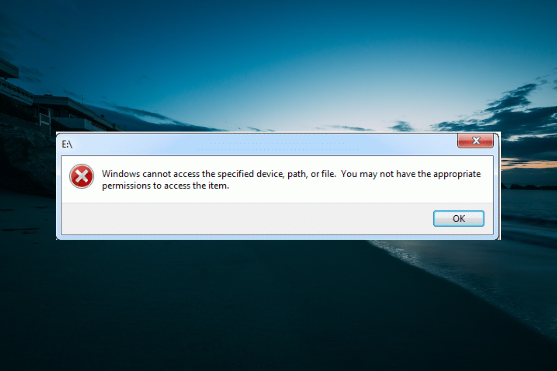 Windows no puede acceder al dispositivo especificado