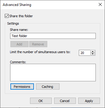 share folders between computer network