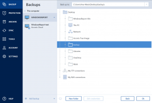 acronis true image open log