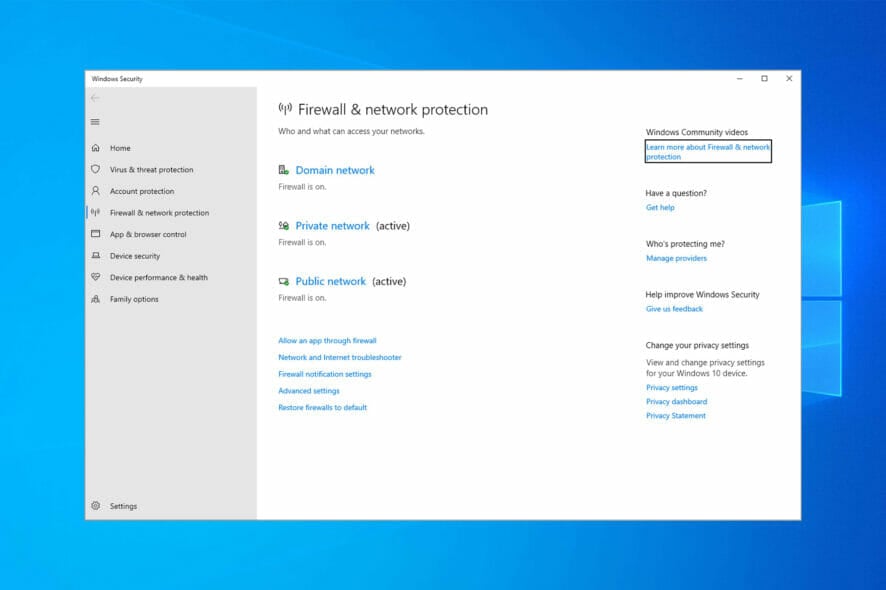 Windows Firewall is blocking a port or program