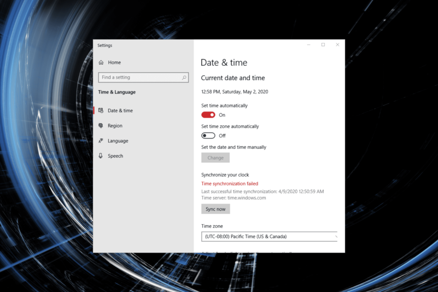 fix error occurred while synchronizing time in Windows