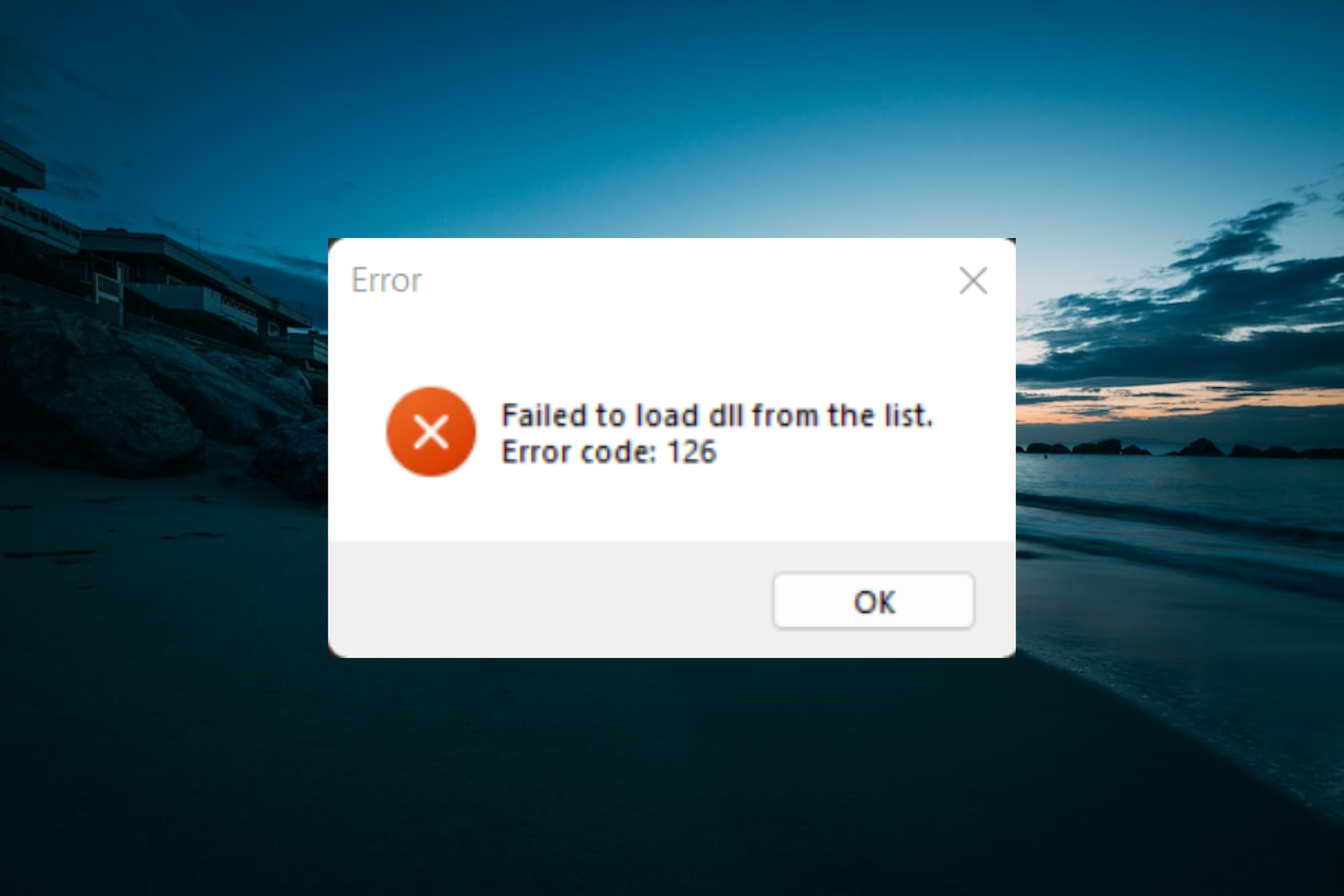 Could not load dll from list error code 126