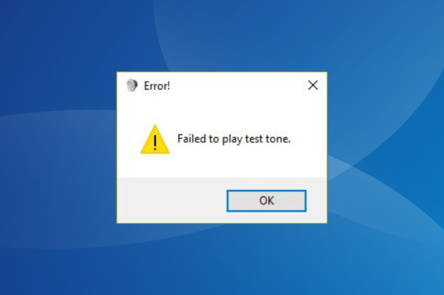 Fix failed to play test tone error in Windows