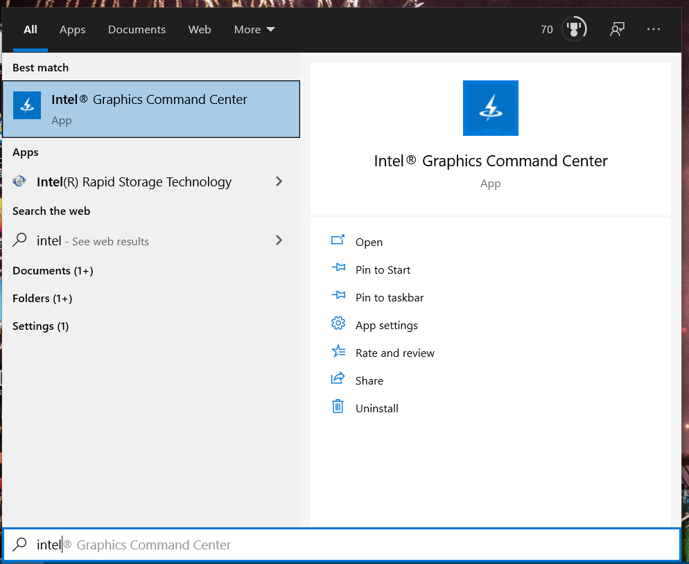 Intel Graphics search result intel graphics control panel not opening