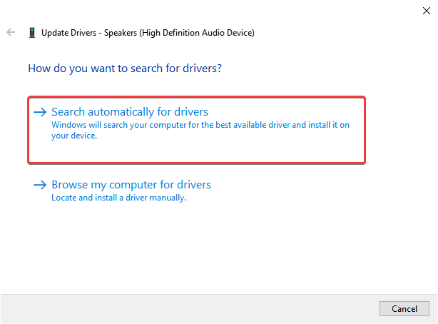 search automatically for drivers