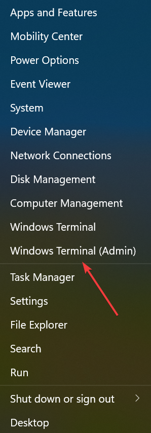 windows terminal (admin)