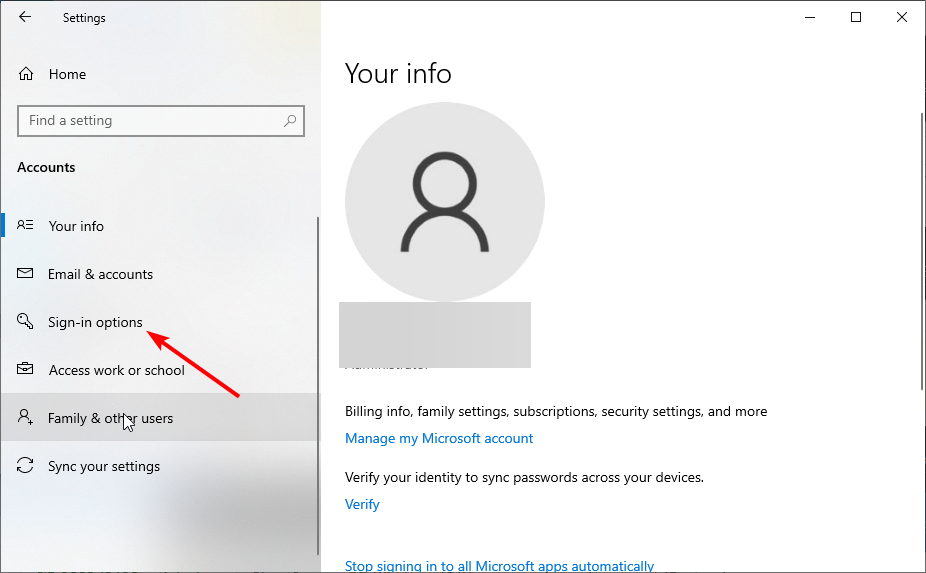 sign in windows hello is preventing some options