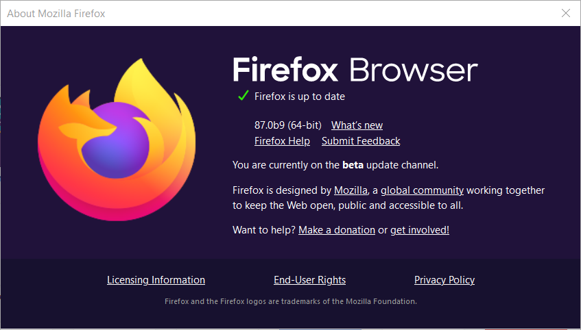 About Mozilla Firefox window sorry your browser does not support inline svg