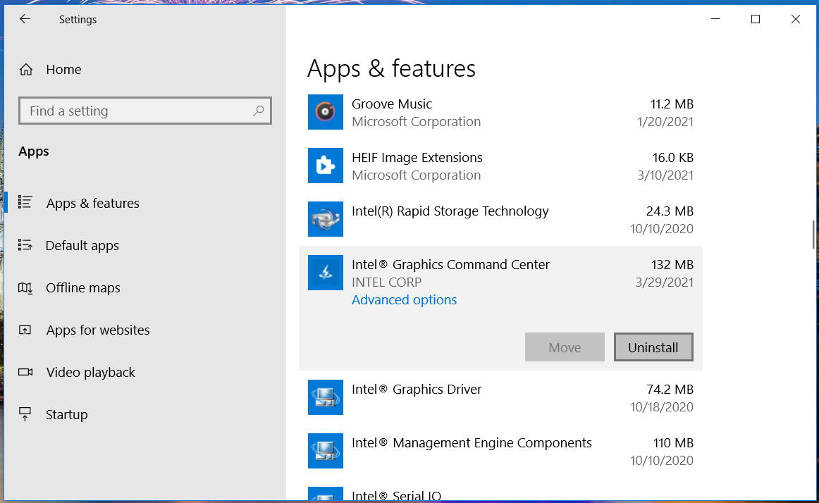 intel graphics and media control panel power