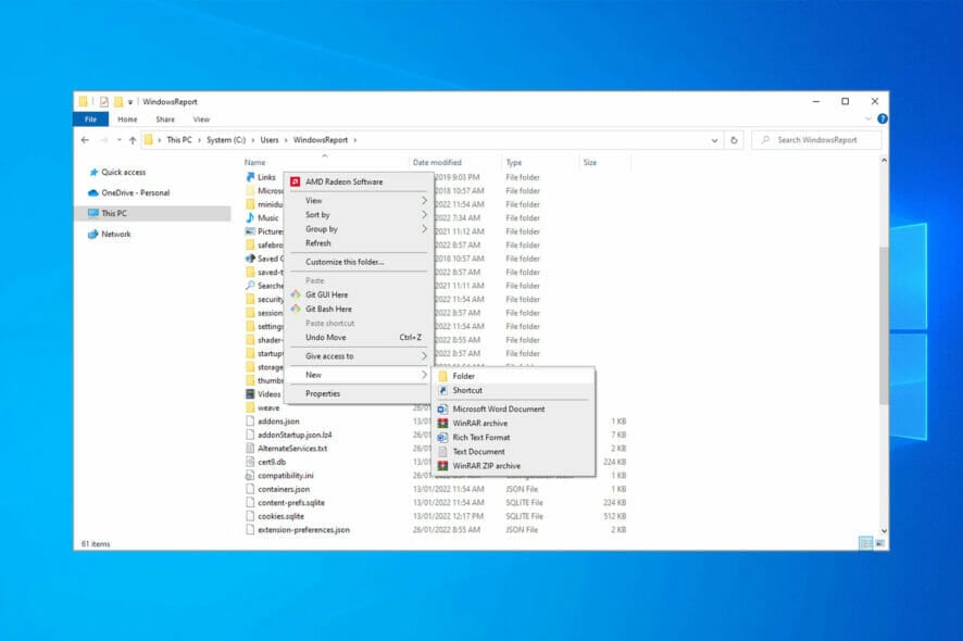 Cannot create new folder windows 10
