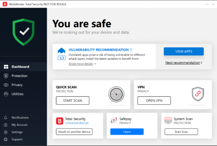 Updating the Bitdefender program with the manual steps