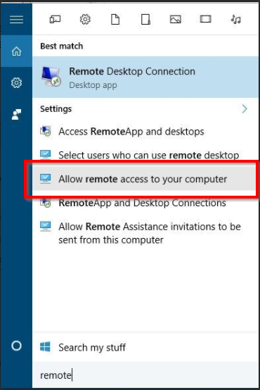 allow remote access to computer windows 10