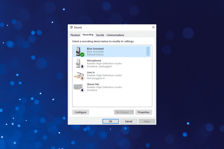 Fix Blue Snowball mic when it is not working in Windows