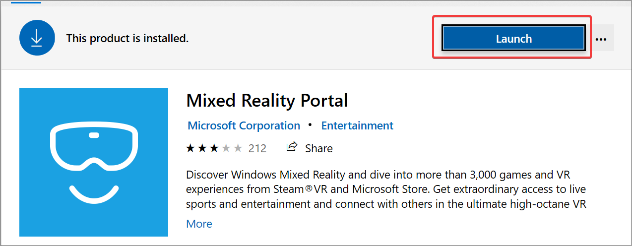 Download Mixed Reality Portal for Windows