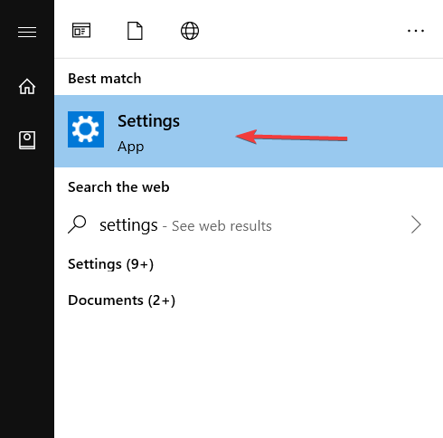settings app windows 10