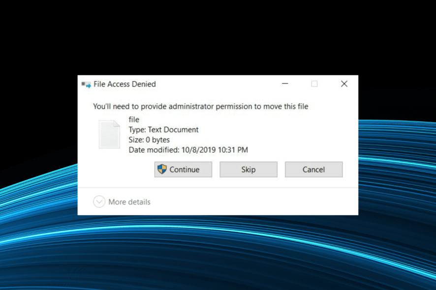 enable administrator account windows 10 access denied