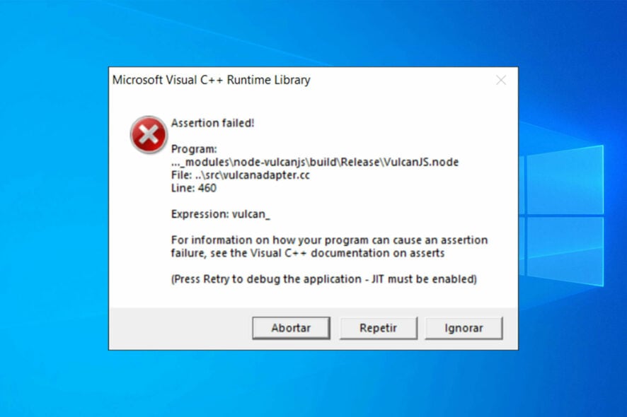Microsoft Visual C++ runtime library