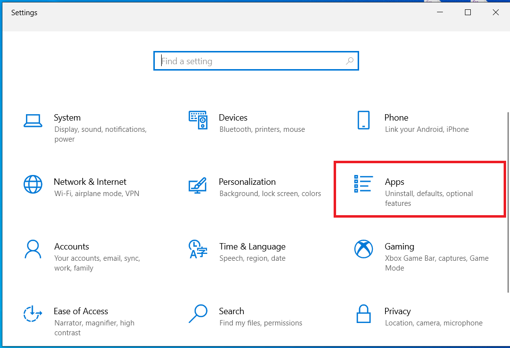 Windows 10 Settings app