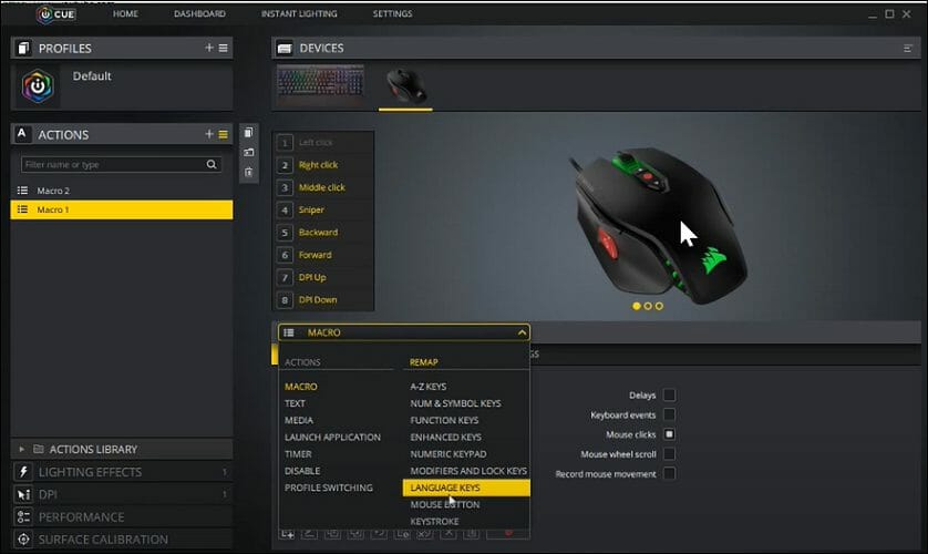 Corsair mouse side buttons not working