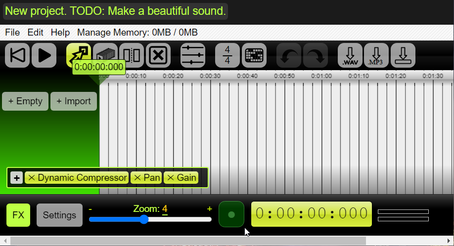 Beautiful Audio Editor browser sound editor