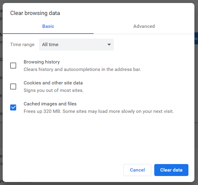 Chrome's Clear browsing data tool turbotax won't let me efile