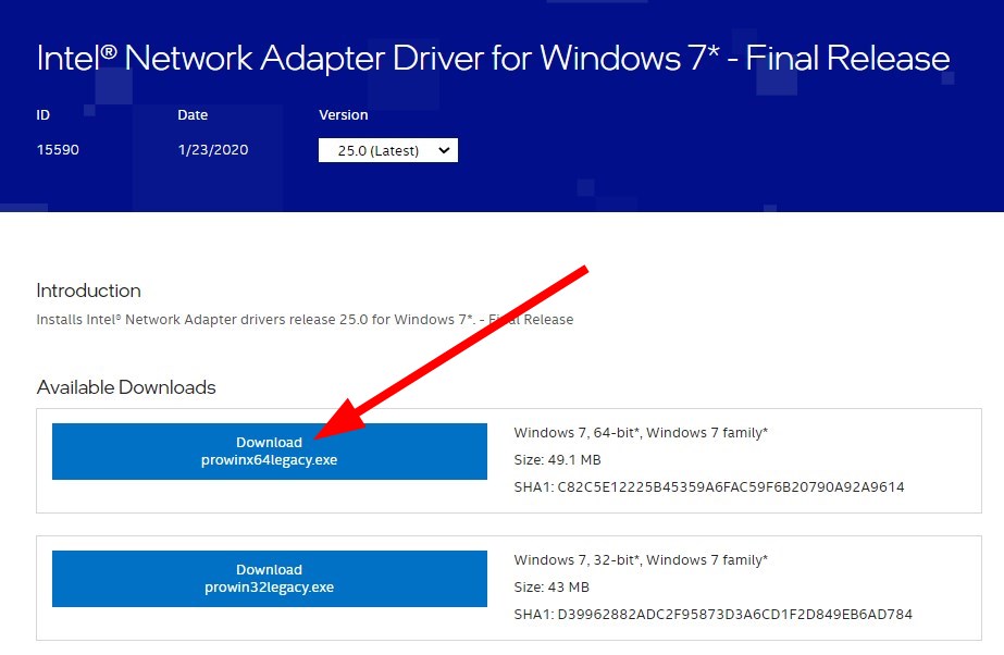 windows 7 network driver adapter