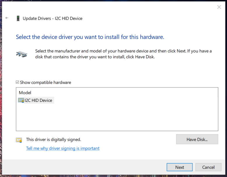 Have Disk button how to install drivers without exe