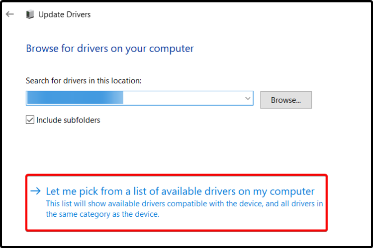 choose from PC drivers