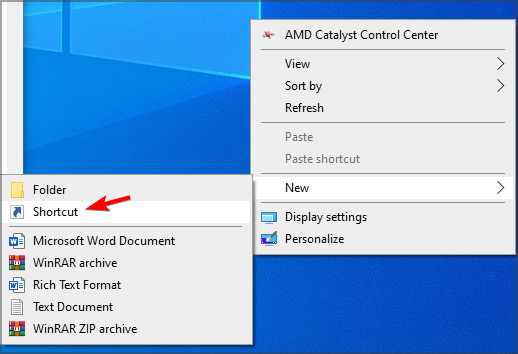create new shortcut windows service manager