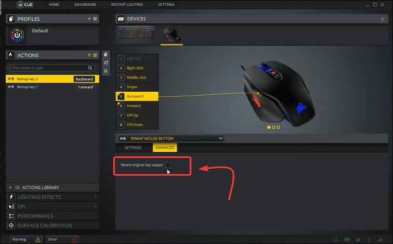 Corsair mouse side buttons not working