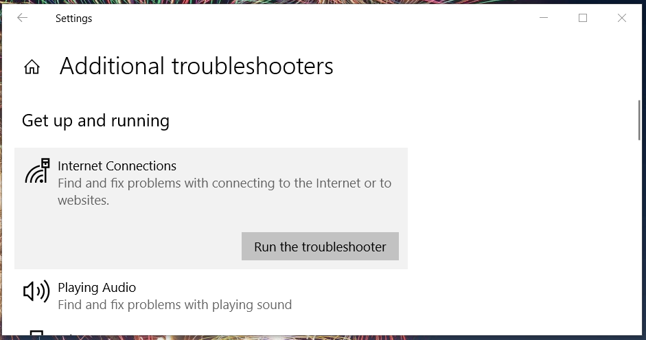 Additional troubleshooters can't install windows media feature pack