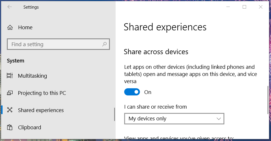 Shared experiences tab event id 7023 windows 10 