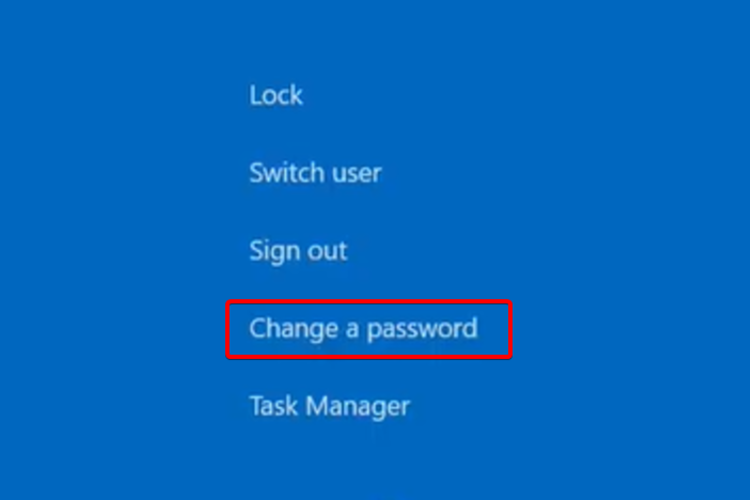 windows change password