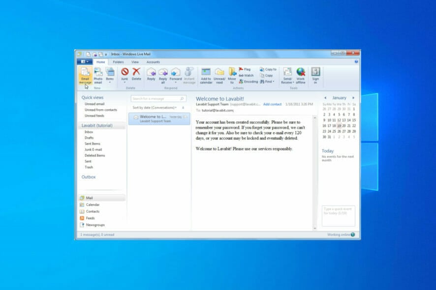 Windows Live Mail not working on Windows 10 11